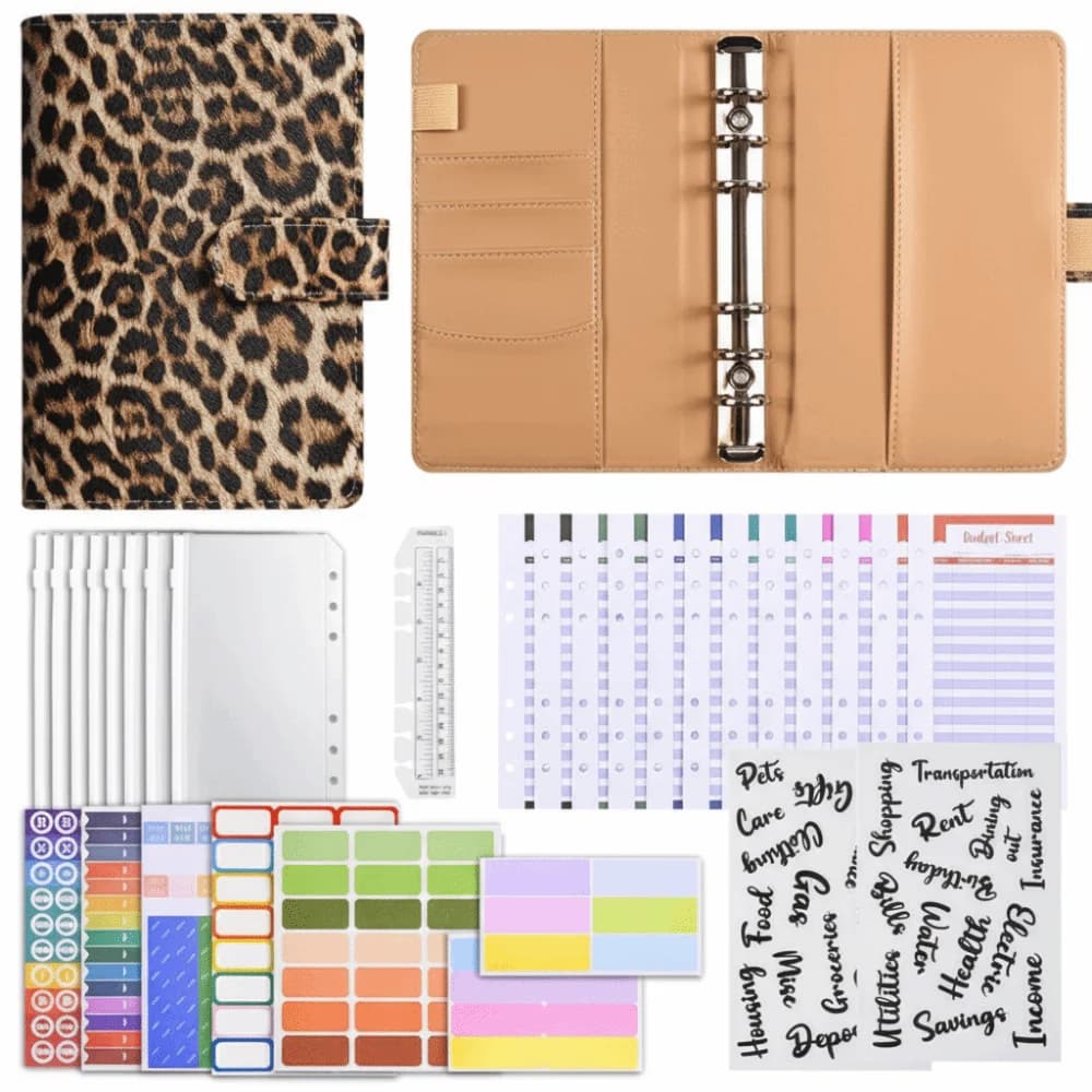 Agenda in PU Morbido per Risparmio, Colorata, con 12 Tasche A6 a 6 Fori