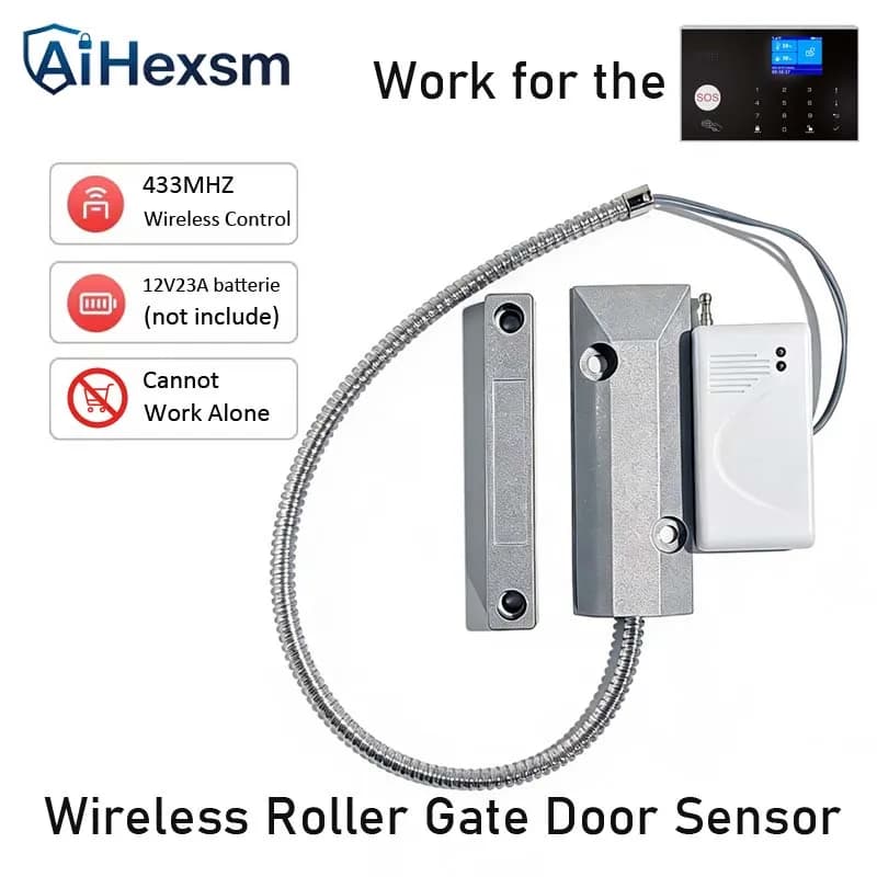 Nuovo sensore wireless per porta in metallo da 433 MHz, allarme magnetico per porta, impermeabile per esterni, per il nostro sistema di allarme antifurto domestico GSM G30 G12 PG103