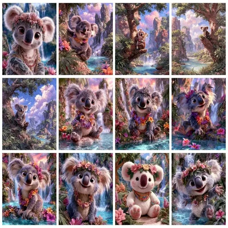 CHENISTORY Koala 5d Diamond Painting Kits For Adults For Adults Art Supplies Animal Diamond Art For Beginners Home Decor