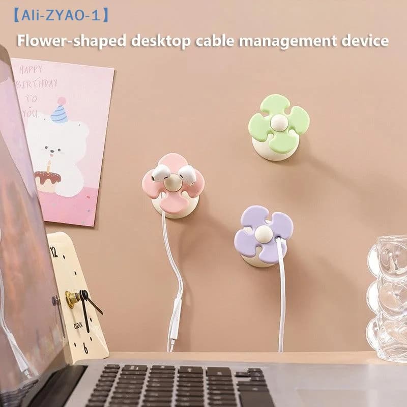 【ZYAO-1】Organizzatore per cavi a forma di fiore, porta cavi per elettrodomestici, supporto per spine e clip avvolgicavo