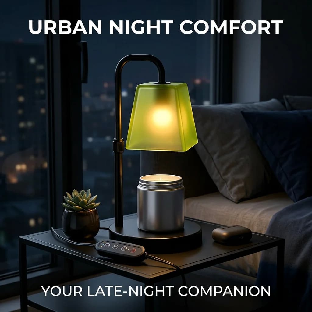 Candle Warmer Lamp with Timer Dimmable, Sage Green Glass Shade Electric Wax Melt Warmer for Jar Candles, 4-Key Smart Timer Switch, House Warming Gifts New Home Decor, US Standard Plug