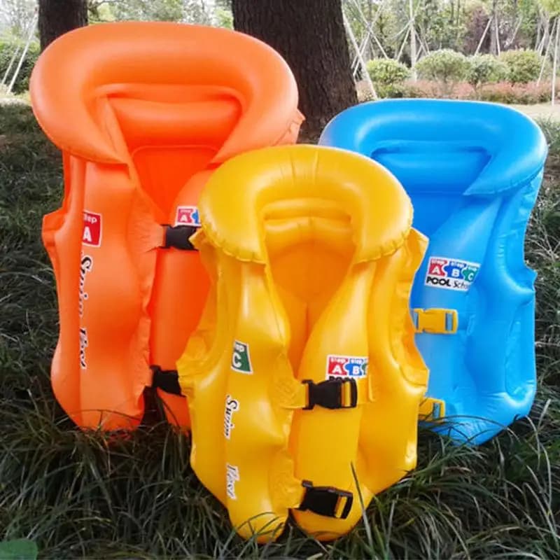 Giubbotto di salvataggio gonfiabile per bambini, giubbotto di galleggiamento regolabile, comodo dispositivo di sicurezza per piscina, mare, vacanze, lezioni di nuoto