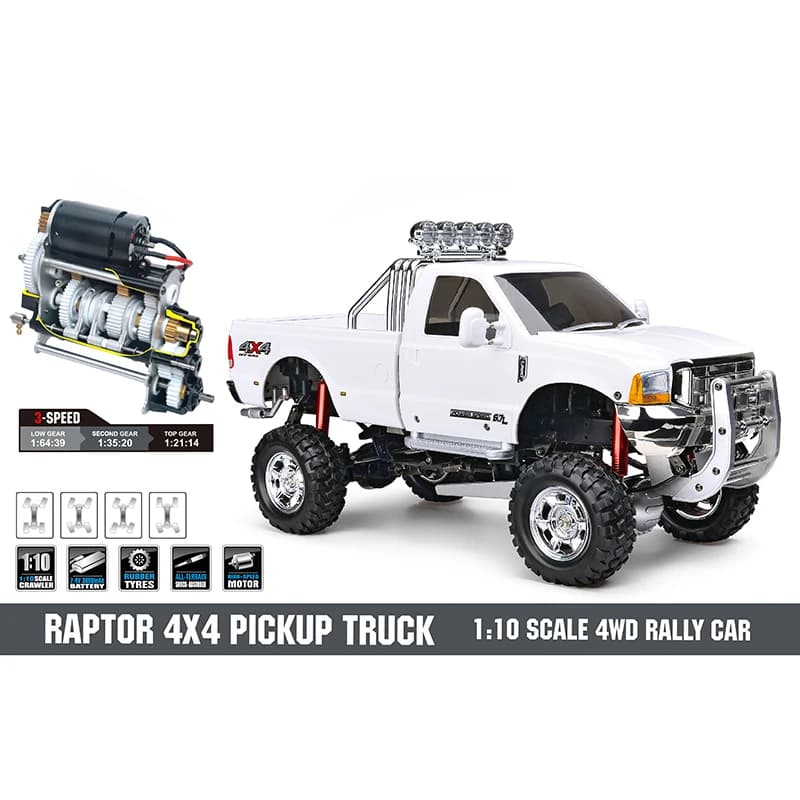 Auto RC Pickup Rally 4x4 HG P410 1/10 con Radiocomando 2.4G, Motore ESC, Edizione Nera, Modellino Giocattolo per Ragazzi, Disponibile negli USA
