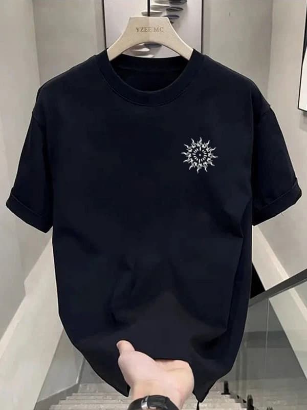 T-shirt in cotone alla moda 2026, stampa trendy e cool, girocollo estivo, casual a maniche corte per uomo e donna