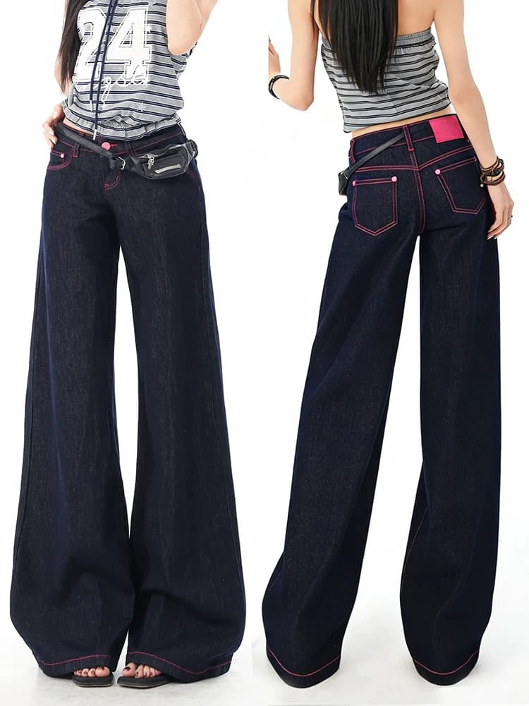 Pantaloni a Zampa d'Elefante Y2K a Vita Alta Modellanti per Donna, Jeans a Micro Zampa d'Elefante in Denim Colorato per Primavera e Autunno, Forma a Pera
