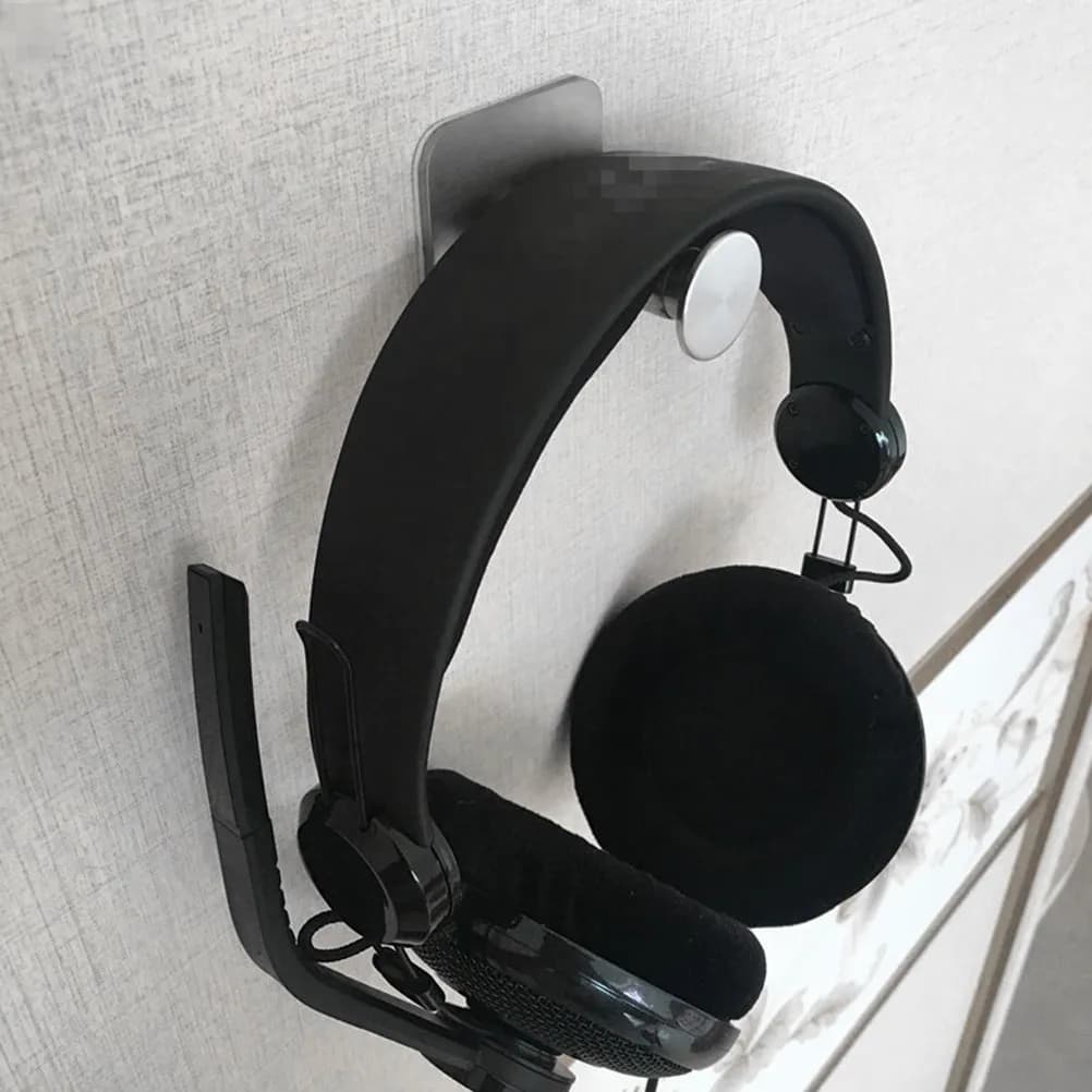Supporto per Cuffie Doppio in Metallo Resistente, Gancio Adesivo per Monitor PC, Bordi Lisci, per Cuffie da Gaming e Cavi USB