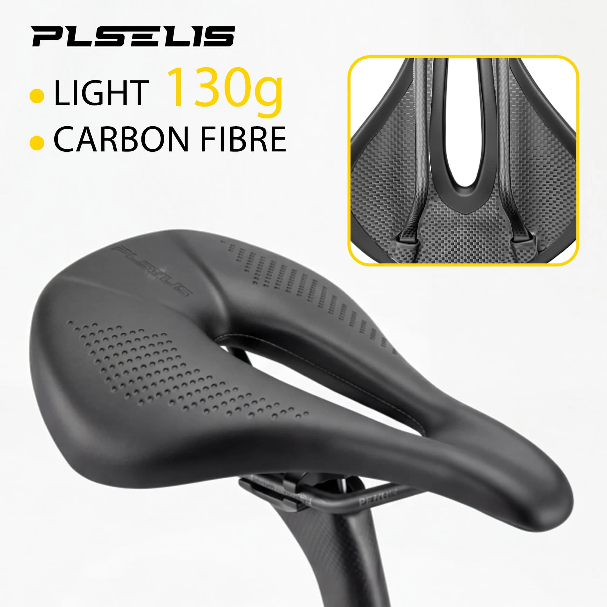 Plselis Full carbon seat cushion, soft drawing sponge, road bicycle seat cushion, bicycle seat cushion, ergonomics.