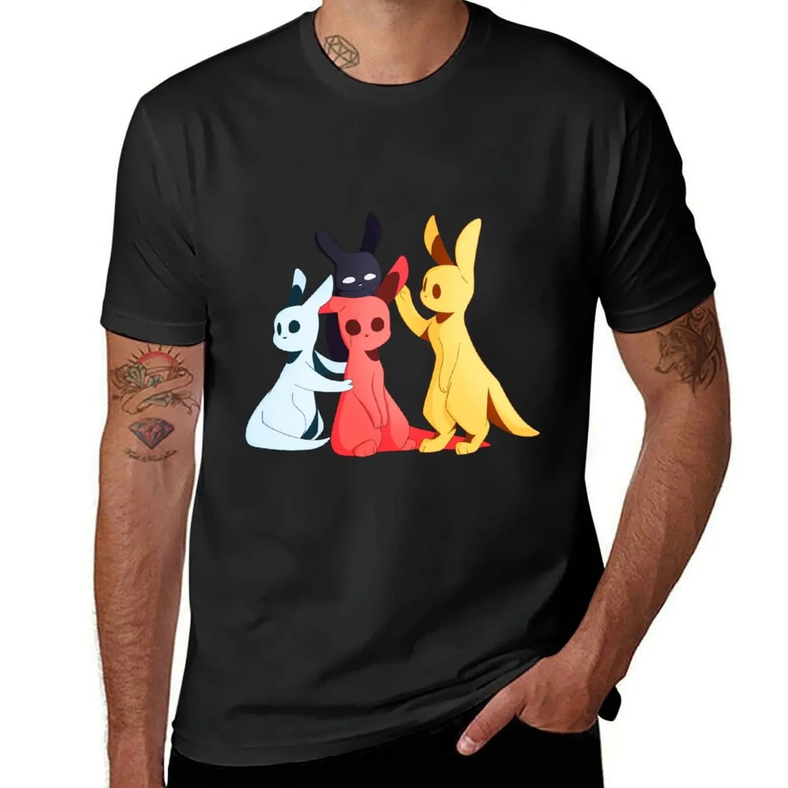 The Slugcats from Rain World t-shirt top oversize abbigliamento estetico magliette anime per uomo pack