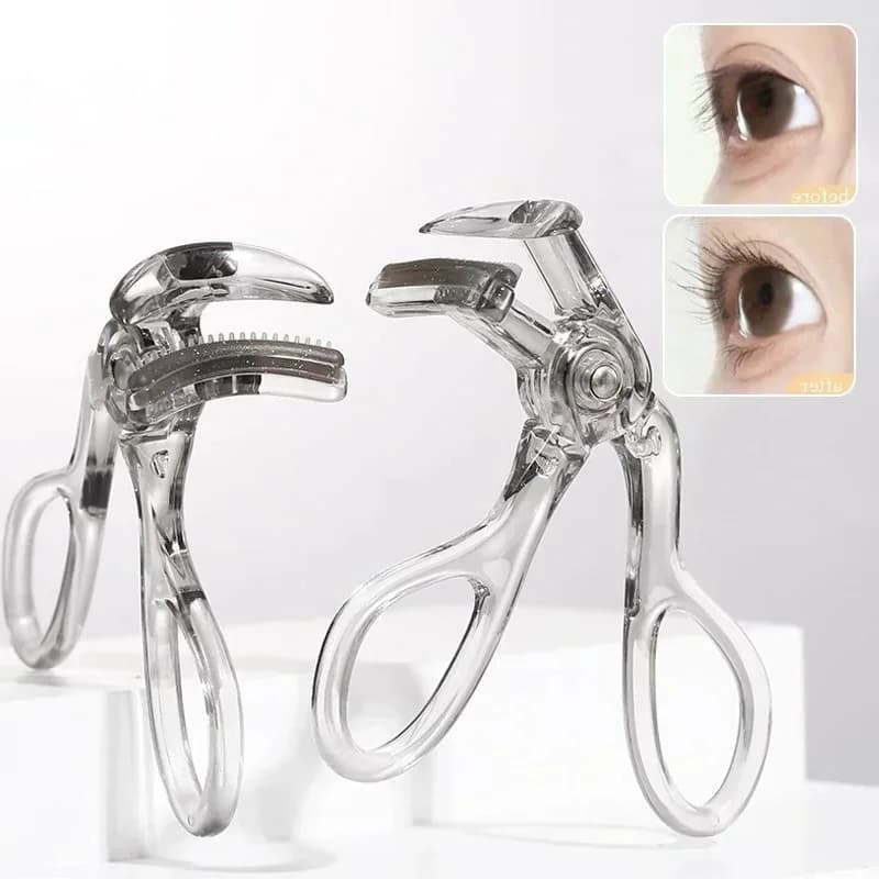 Piegaciglia portatile grandangolare Strumento per lo styling con un solo clip per ingrandire gli occhi Piegaciglia per denti pettine facile da usare
