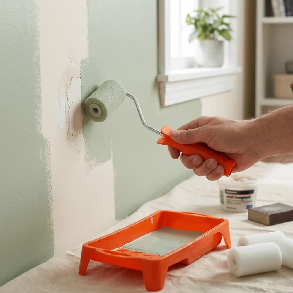 Set di Rulli per Pittura da 2 Pollici, Kit Multifunzionale Anti-Goccia con Rullo in Schiuma, Strumenti per Pittura e Riparazione Pareti