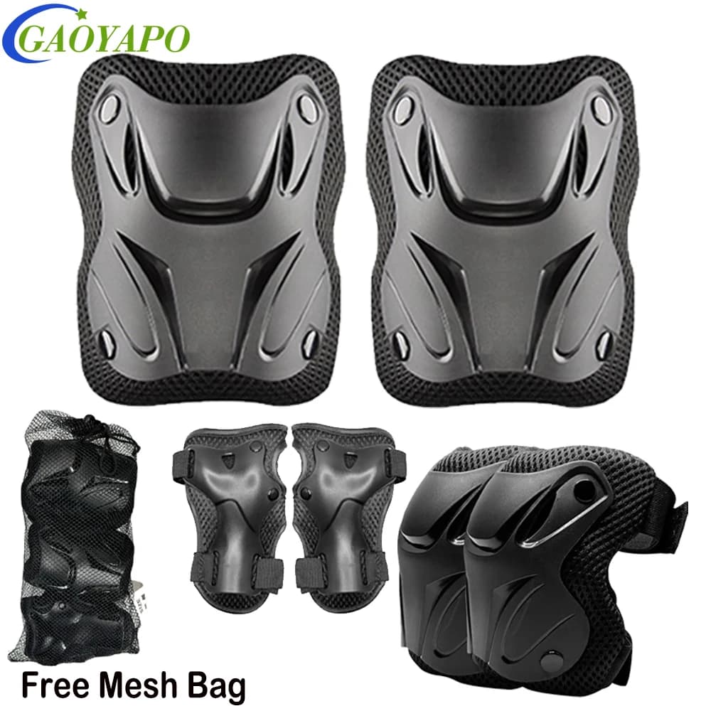 Set di 6 Protezioni per Ginocchia e Gomiti per Bambini - Taglia S/M Blu - Protezioni per Polsi per Pattinaggio, Skateboard, BMX, Ciclismo e Monopattino
