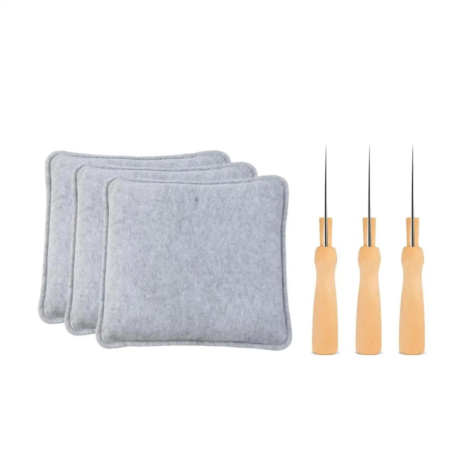 Kit completo di feltrini per ago Fornitura di utensili manuali grigi Tappetino in feltro di lana per progetti di ricamo e ricamo fai-da-te