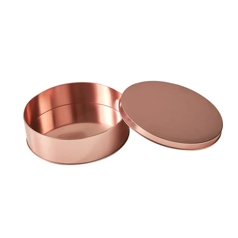Scatole in Latta Dorata da 6 Pollici per Caramelle, Biscotti, Cioccolatini, Confezione Regalo Rotonda Fai-da-Te, Piatto per Torte, Utensile da Pasticceria