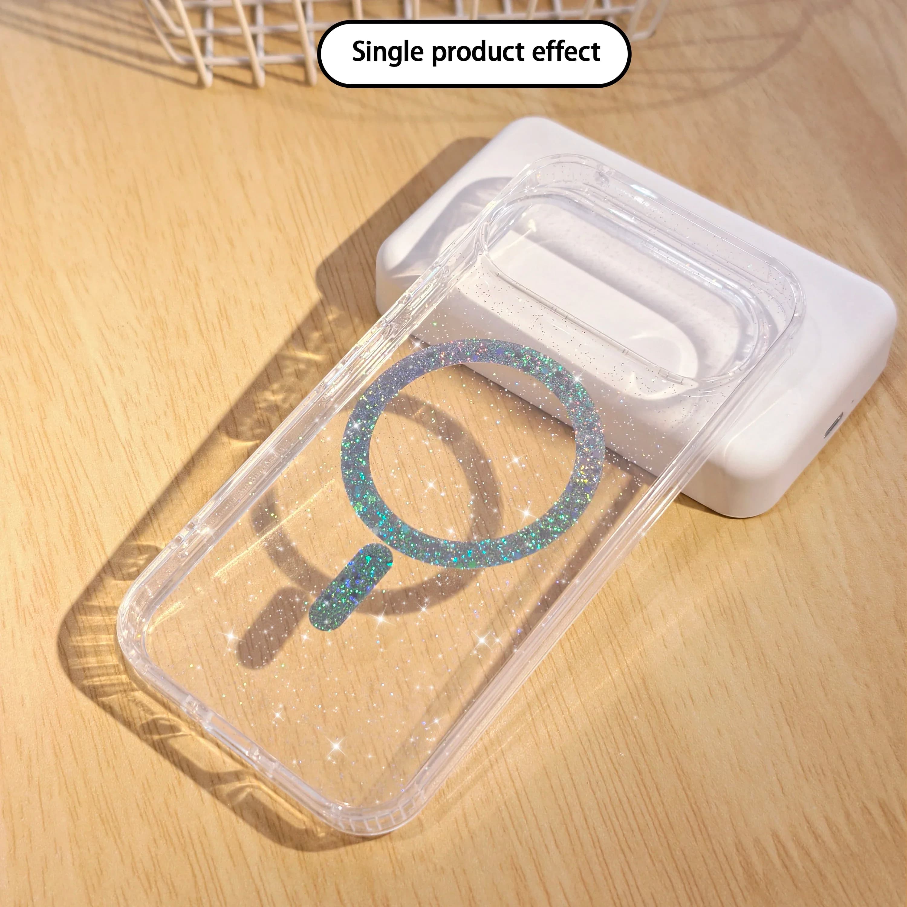 Custodia per telefono con ricarica wireless con supporto magnetico colorato stella trasparente scintillante per custodia protettiva Google 9A 9/10Pro XL.