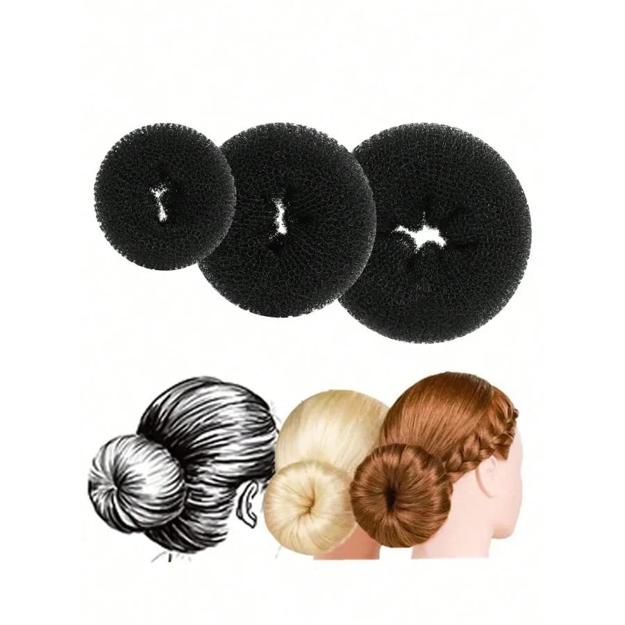3 Packs of Accessories for Hairstyles in Magical Sponge, Tool for Creating Chignon Easy to Make for Women, Accessories for Chignon Grande Fai-da-te, Essential for Back to School, Travel and Holidays, Accessories for Women's Hair, Hairdressing Accessories, Curly Hair Brushes, Bigodini, Ricci Hair Products, Hair Rollers, Hair Accessories