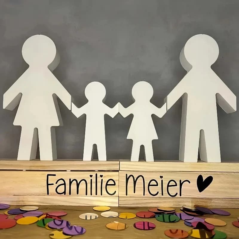 DIY Candle Making Silicone Mold Family Four Handholding Design for Gypsum Concrete Resin Casting Ornamental Figurine Handcraft