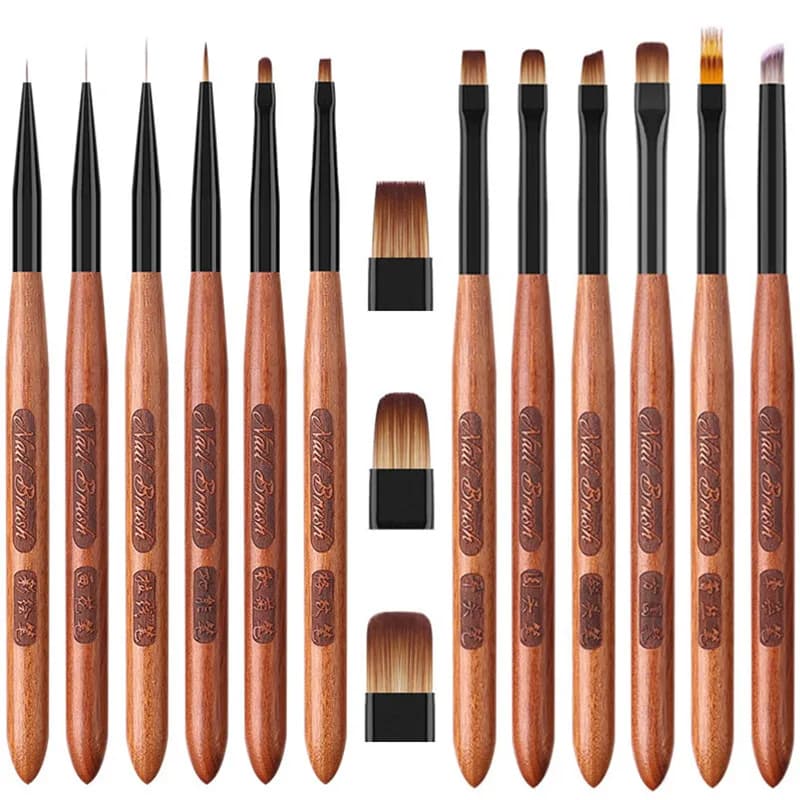 Set di 1/12 Pennelli per Unghie, Pennello Liner per Unghie, Penna per Pittura Unghie, Pennelli per Gel UV Acrilico, Spatola per Manicure Effetto Ombre, Strumento Polygel