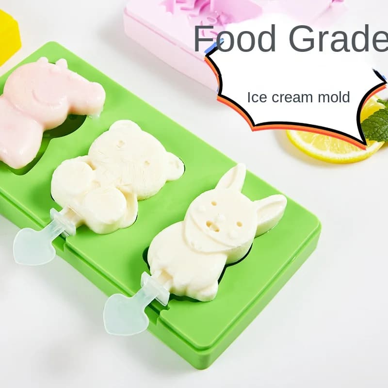 Silicone alimentare realizzato con coperchio gelato fatto in casa gelato ghiacciolo stampo per ghiaccioli fai da te strumento per bastoncini di formaggio cartone animato