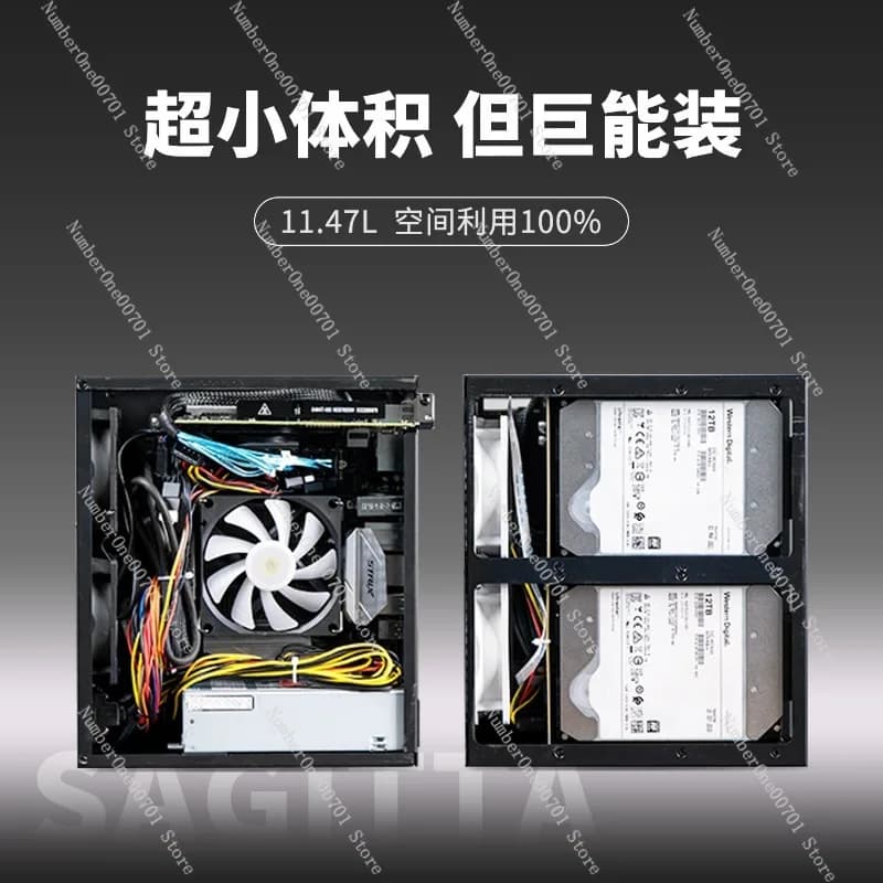 6-Bay NAS Aluminum Chassis Mini ITX Server Case Support Small 1U PSU Network Storage DIY Enclosure