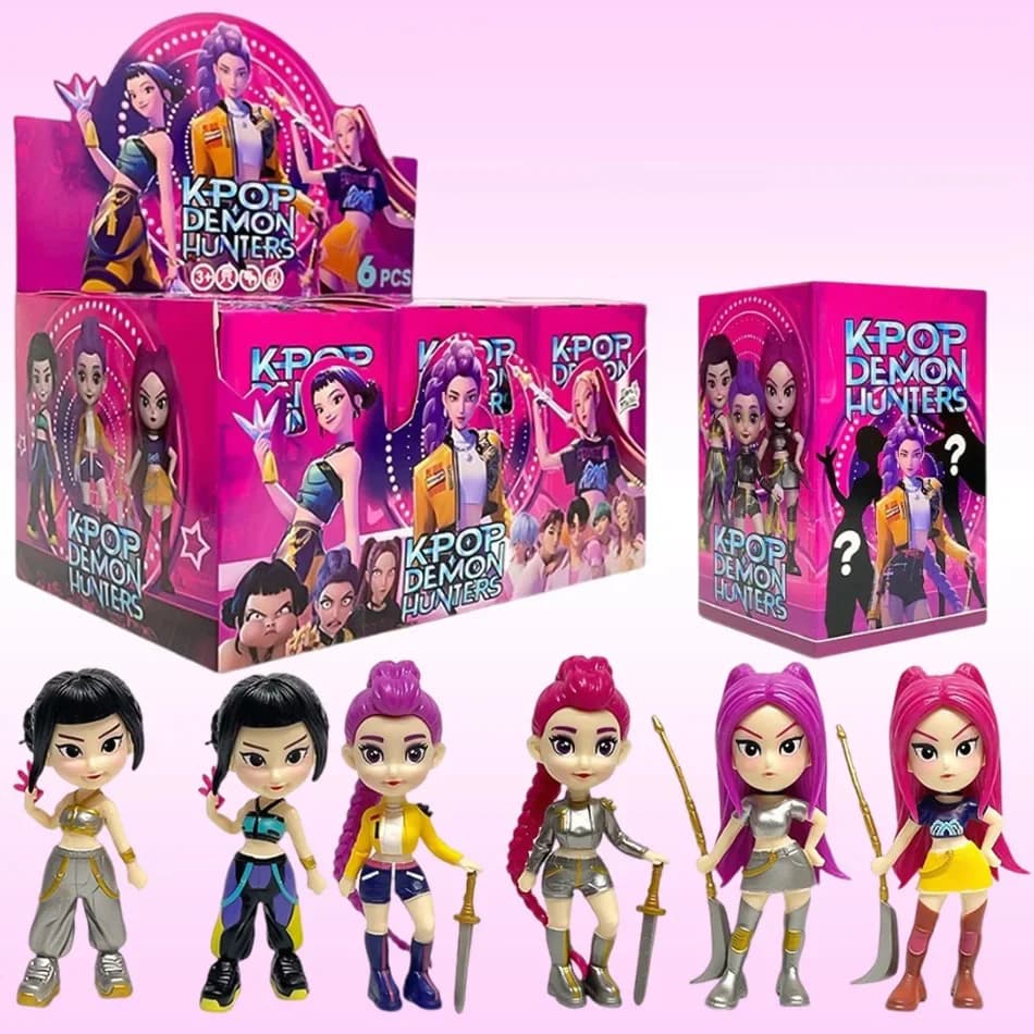HOT10cm 6 pz. Scatola a Sorpresa Casuale Anime K-Pop D-emon H-unters Girl Group RUMI MIRA ZOEY Figure Action PVC Modelli Giocattolo Ornamento Regalo