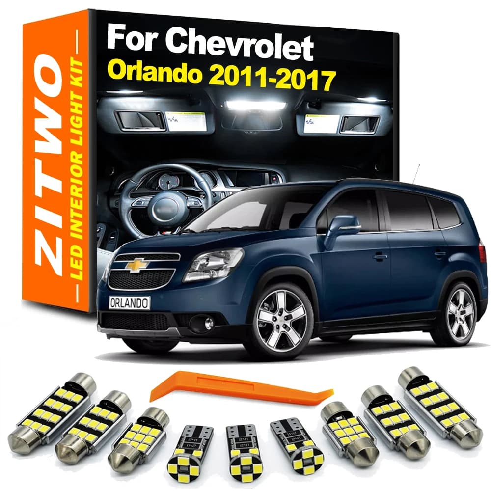 13 pz LED Interni Cupola Luce di Lettura Tronco Lampadina Kit Per Chevrolet Chevy Orlando 2011 2012 2013 2014 2015 2016 2017 Accessori