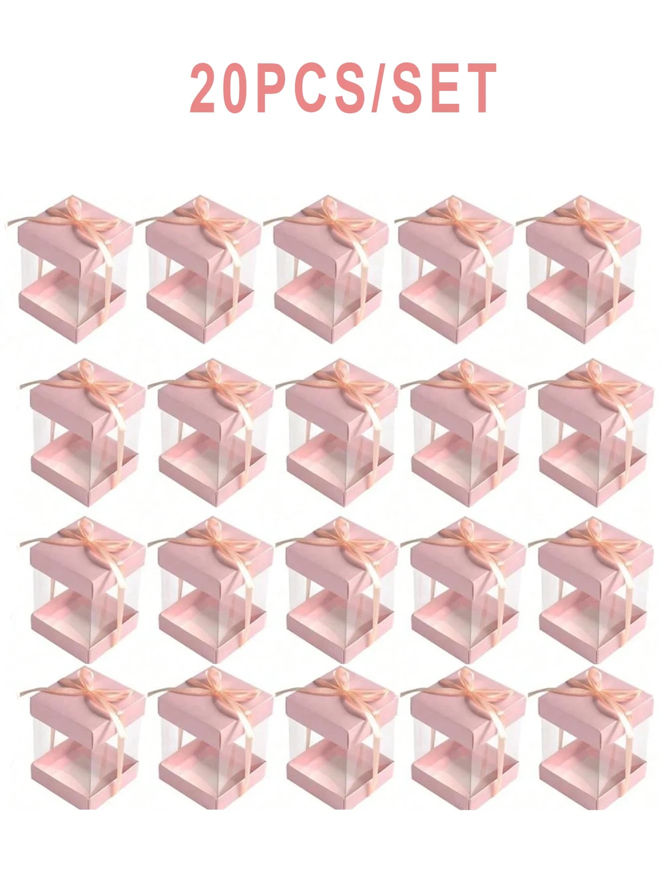 10PCS Clear PET Gift Boxes with Gold Ribbon, Luxury Jewelry Boxes, Wedding & Valentine’s Gifts, Reusable Eco-Friendly Packaging
