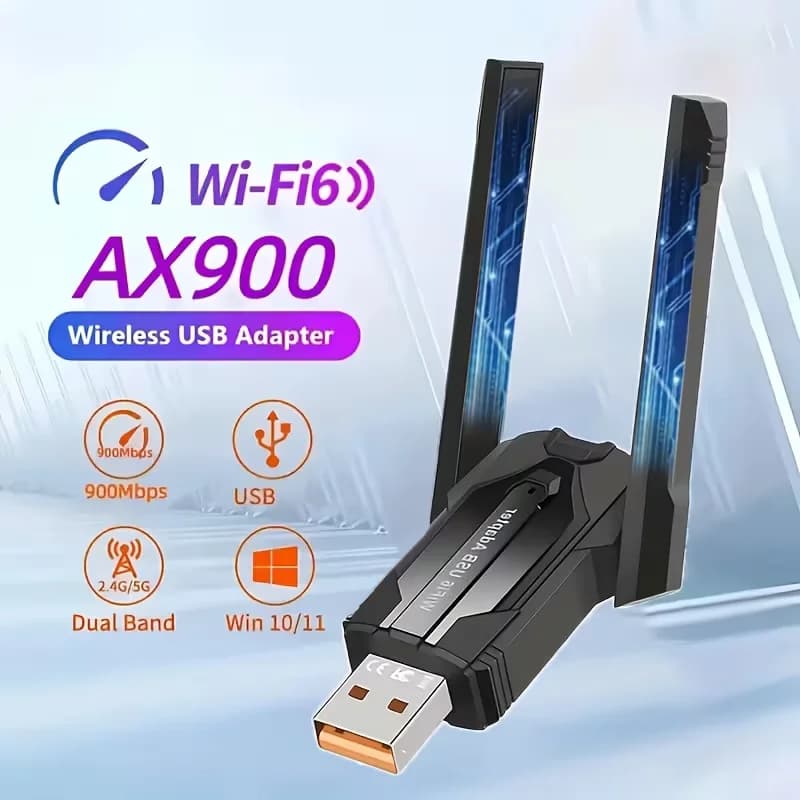 Adattatore WiFi USB Wireless WiFi6 2.4G 5GHz, Plug and Play per PC, Connettività Internet ad Alta Velocità, Compatibile con Tutti i PC