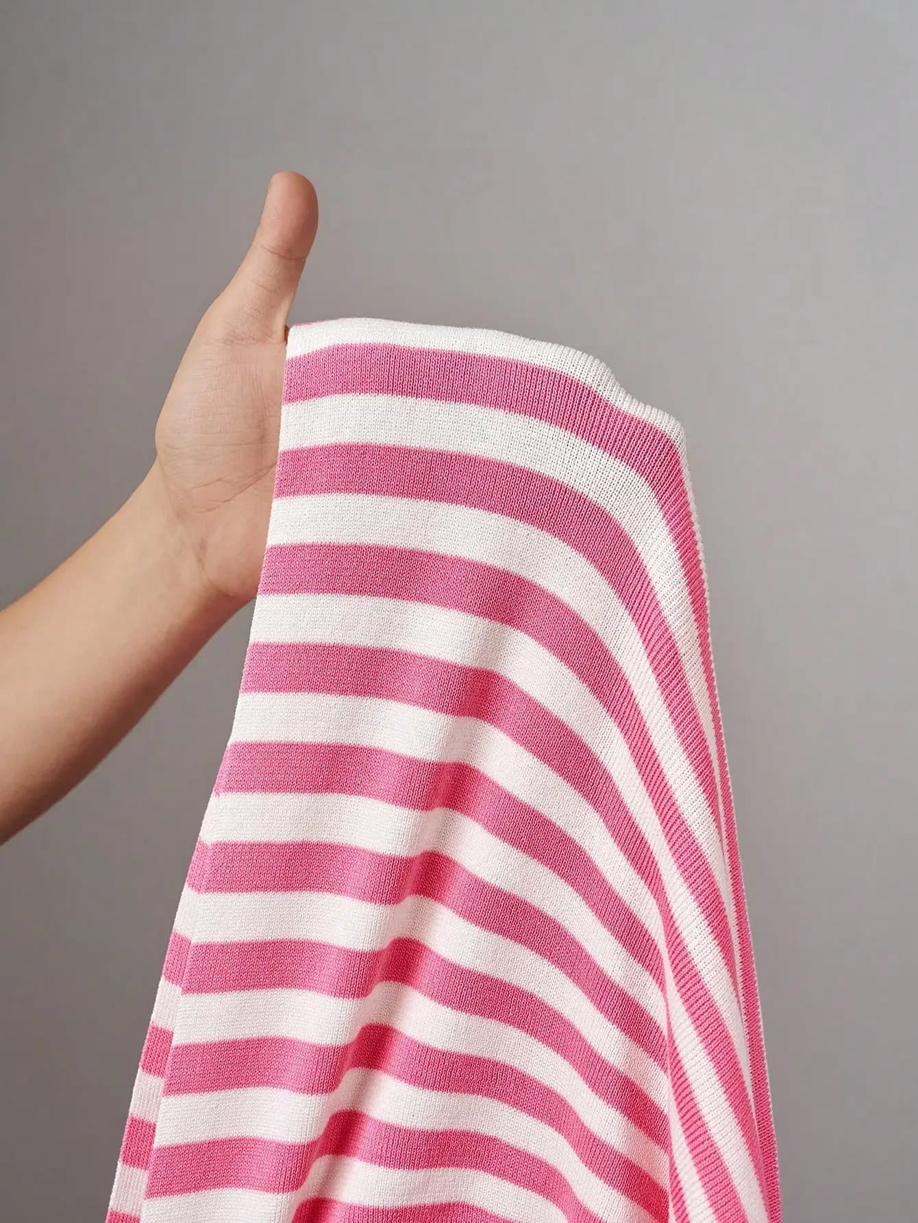 Abito Polo Estivo Casual a Righe in Maglia per Taglie Forti