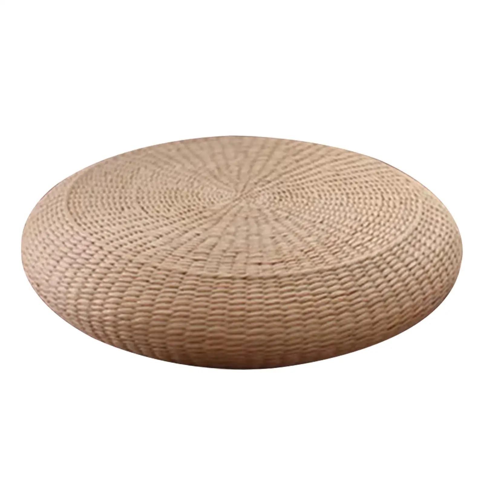 Yoga Seating Cushion Handwoven Straw Pillow for Dining Chair Meditation Garden Living Room Breathable Mat