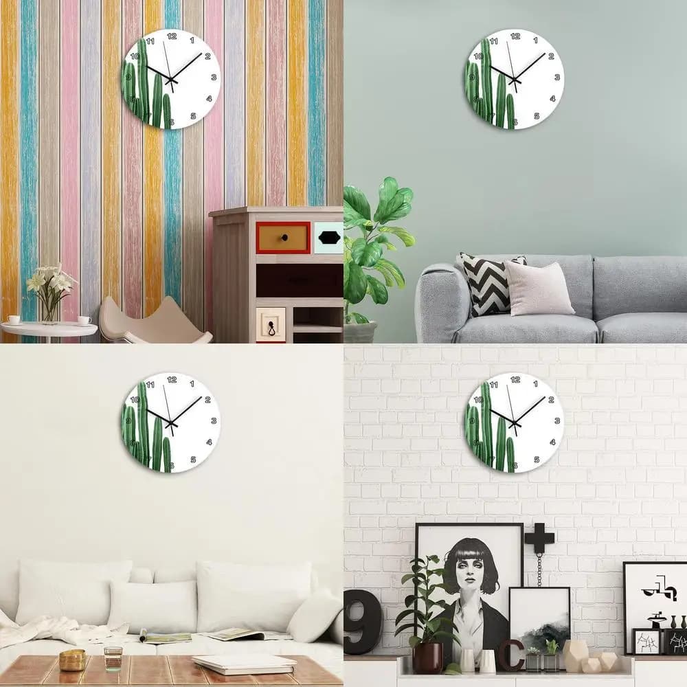 New cactus watch fashion modern style creative living room decorations for home Nordic wall clock wholesale