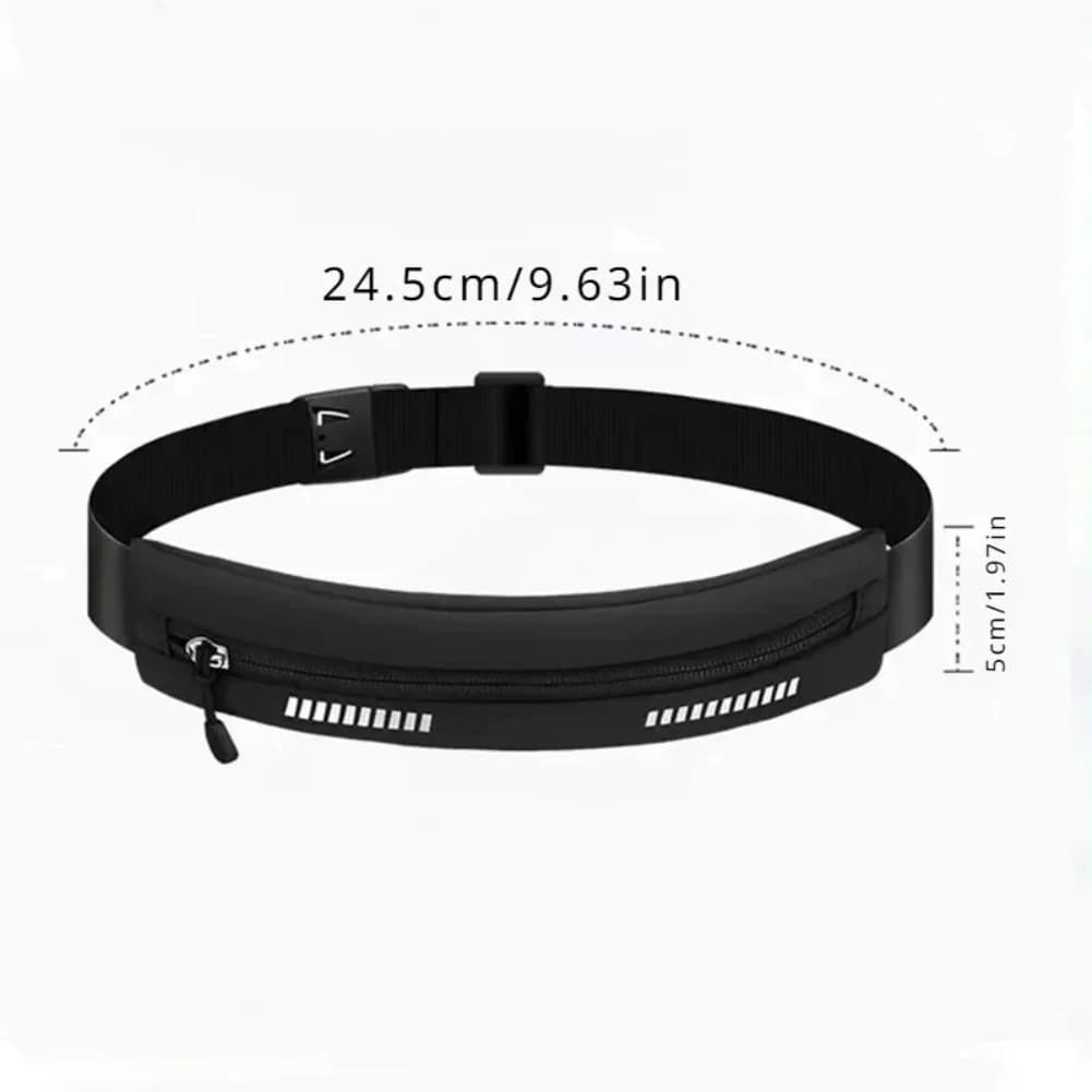 Marsupio da corsa impermeabile - Cintura fitness regolabile con supporto per telefono e portachiavi per jogging/escursionismo/viaggio, riflettente