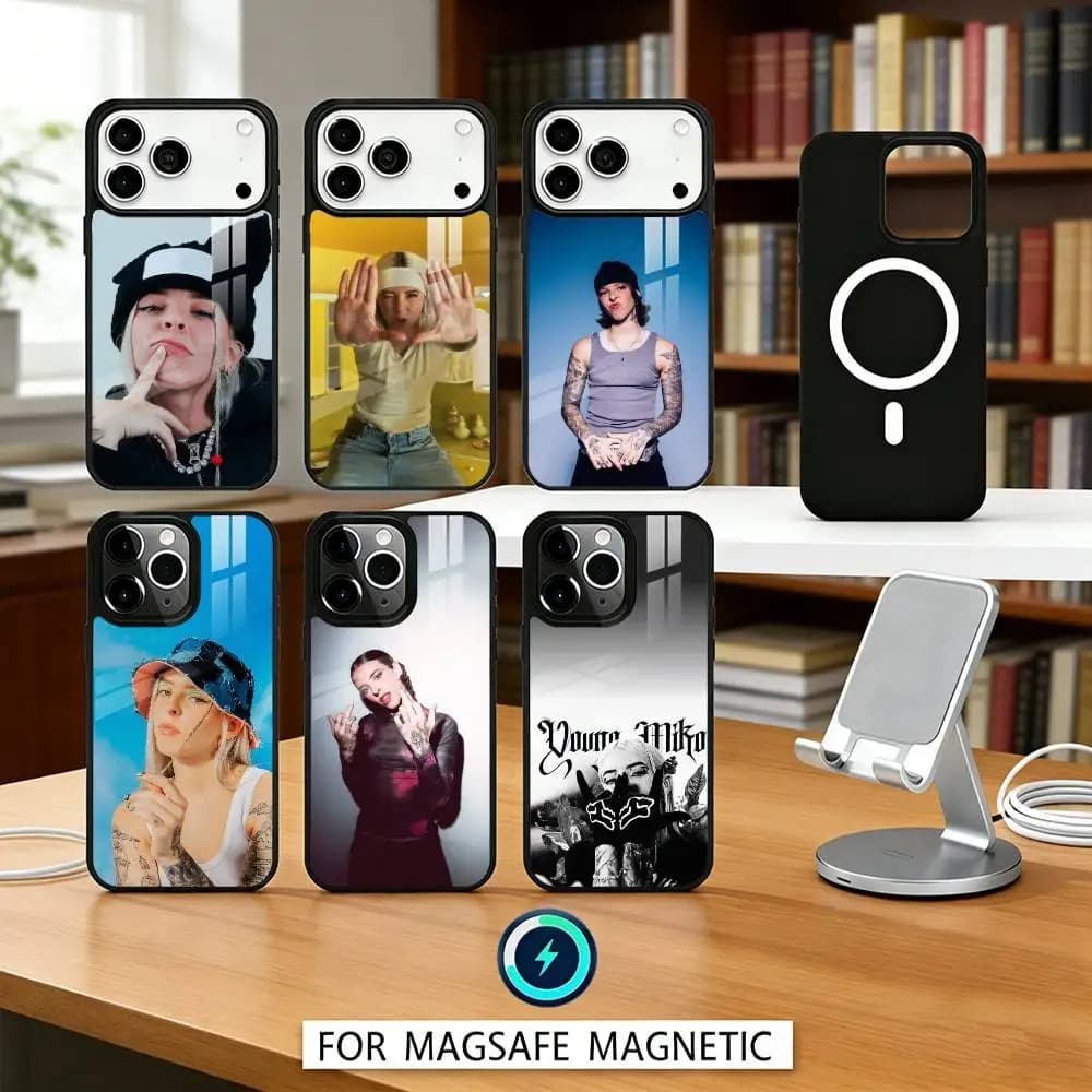 Custodia Magnetica per Telefono C-Cool Young M-Miko Singer per iPhone 17 16 15 14 13 12 Pro Max, Compatibile con Ricarica Wireless Magsafe