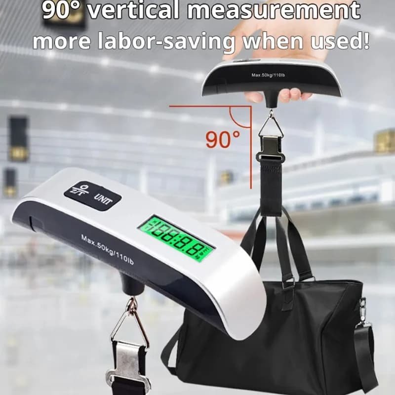 Bilancia sospesa portatile. Bilancia per bagagli 110 libbre/50 kg pesatura elettronica per bagagli da viaggio. Non include la batteria