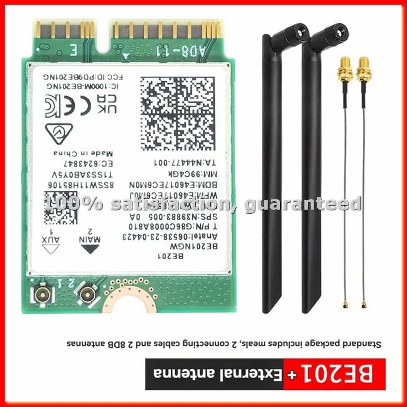 BE201 BE201NGW Scheda WIFI7 M.2 Cnvio3 8774Mbps Tri-Band BT5.4 Modulo WIFI Wireless con Antenne 8DB per Win10/11 64-Bit-A31R