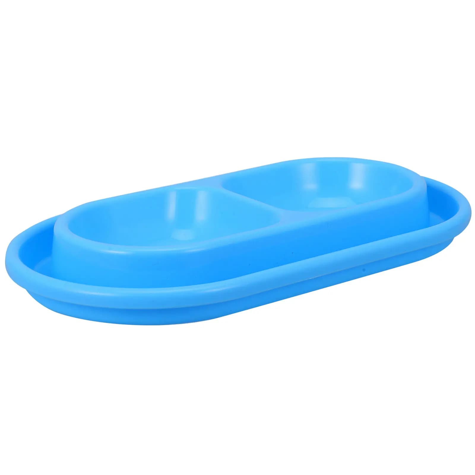 Set di Ciotole Doppie Blu per Gatti, Dispenser Antipolvere per Cibo e Acqua per Cani e Piccoli Animali, Design Rialzato per Uso Esterno