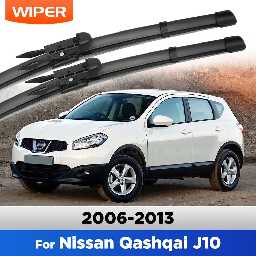 For Nissan Qashqai J10 2006 - 2013 Wiper LHD Front Wiper Blades Windshield Windscreen Window Brushes 24"+15"
