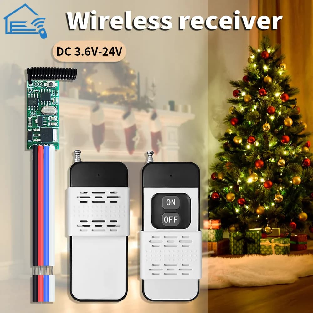 433 MHz Wireless Remote Control Switch Receiver Module 3.6V 12V 24V and 433 MHz Transmitter Remote Control For Light LED