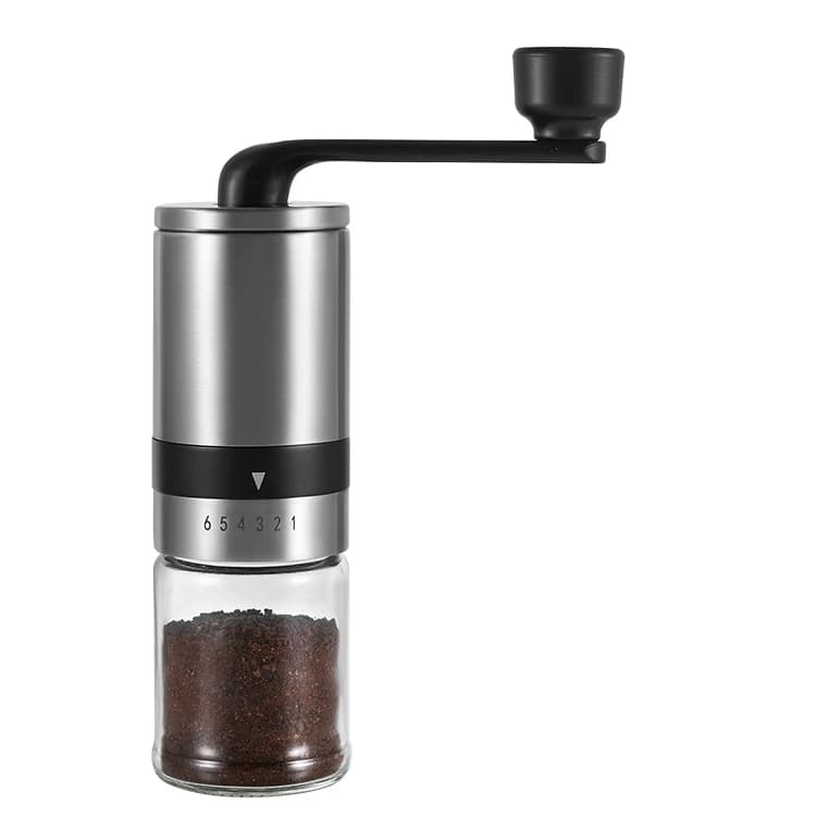 CHINAGAMA Mini Hand Crank Espresso Coffee Maker Commercial Ceramic Burr Stainless Steel for Home Car and Outdoor Use