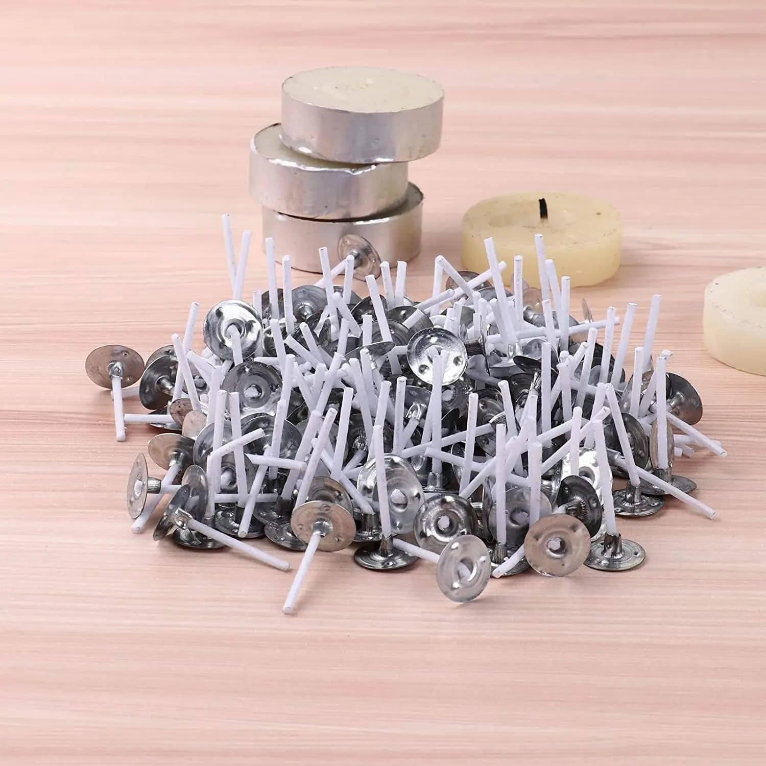 500 stoppini per candele tealight pre-cerati, 1 pollice, per la creazione di candele in cera di soia