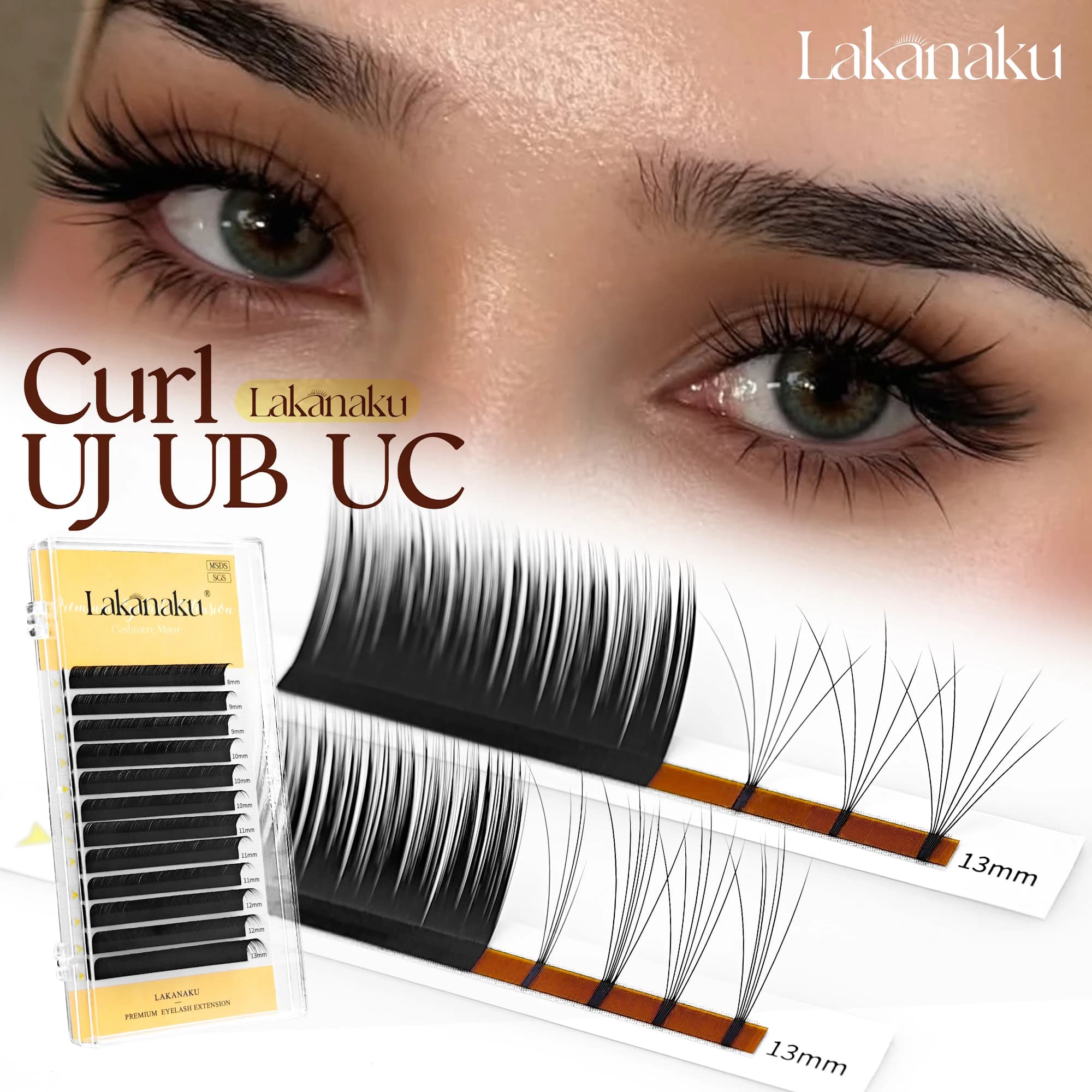 Abonnie UB UC Camellia Lashes Pre-bundled Lash LB LC Curl Spikes Lashes Manhua Lashes Wispy Set Multi Layer Eyelashes