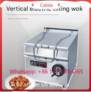Commercial electric heating tiltable wok all stainless steel western kitchen wok frying pan