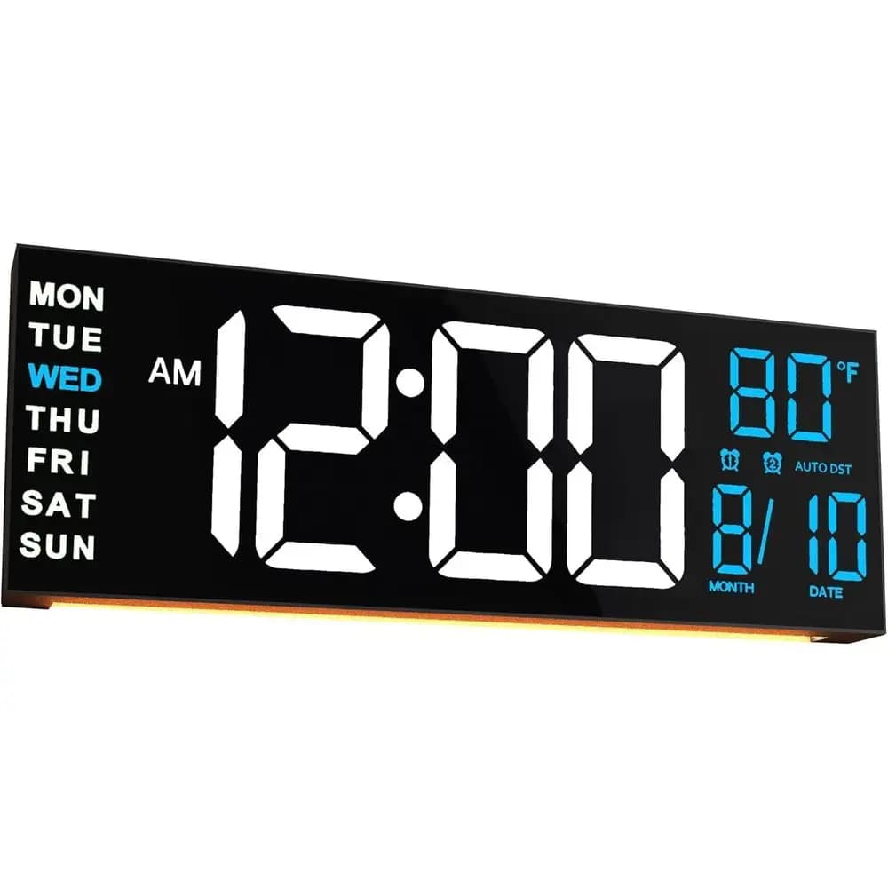 Orologio da Parete Digitale 16 Pollici con Timer Conto alla Rovescia, Sveglia, Display LED, Colori RGB, DST, Temperatura per Soggiorno, Aula, Scrivania
