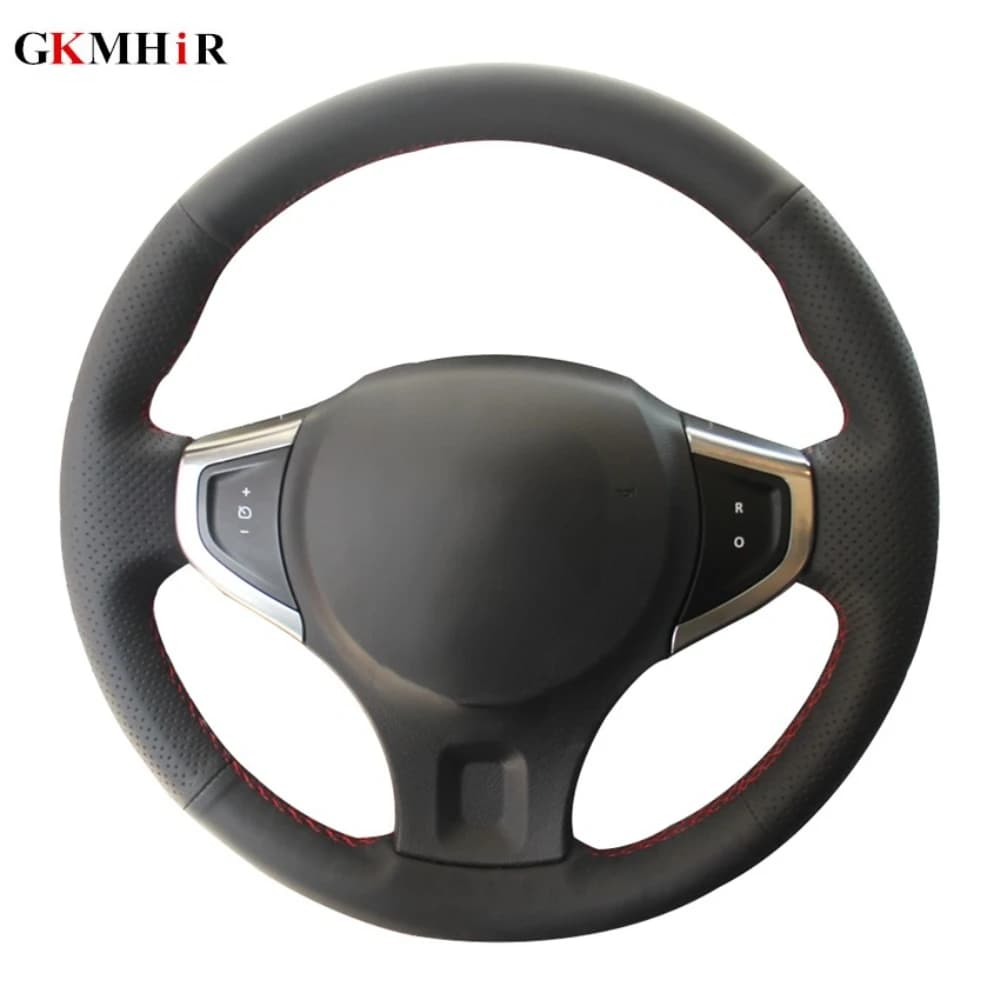Coprivolante per auto in pelle artificiale nera cucita a mano con nome personalizzato per Renault Koleos 2009-2014 Samsung QM5