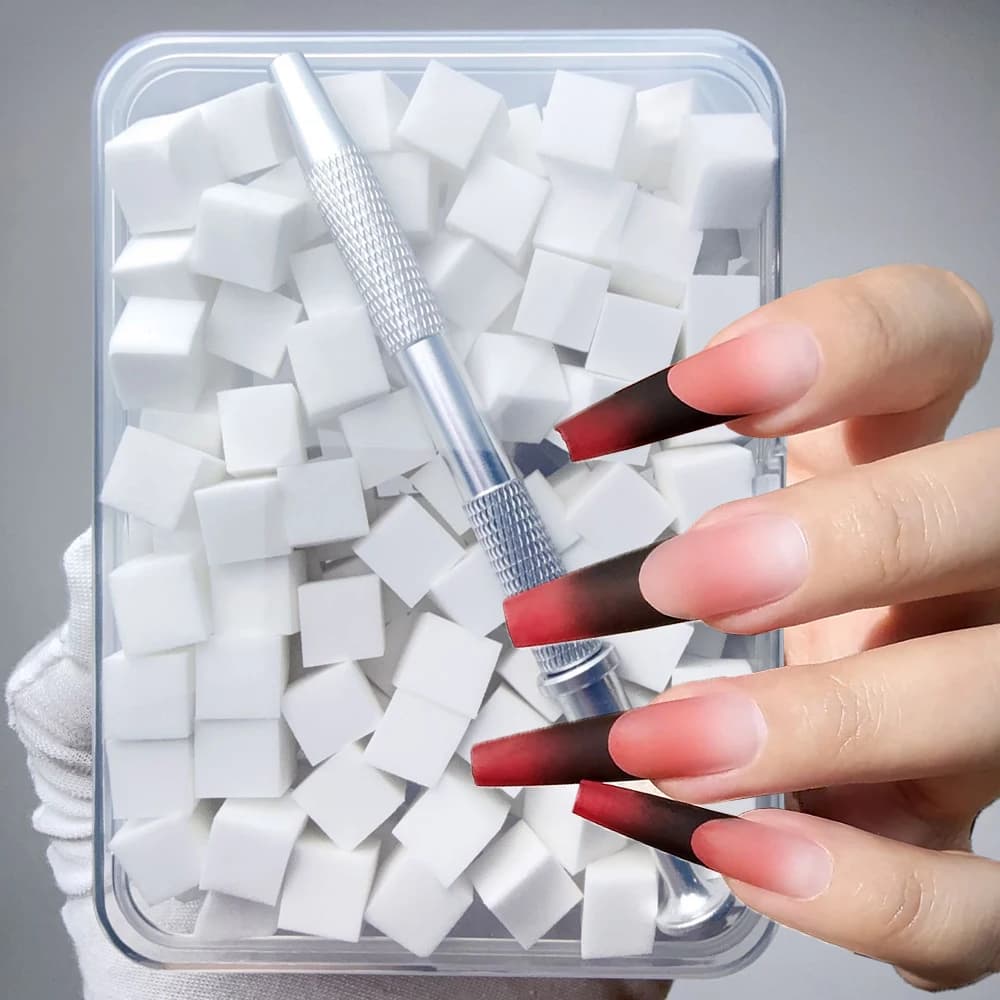 100/50pcs Forma Quadrata Gradiente Spugna Spazzola Per Unghie Grab Pen Set Per FAI DA TE Gradiente/polvere Fard Gel Polish Manicure Forniture Strumento