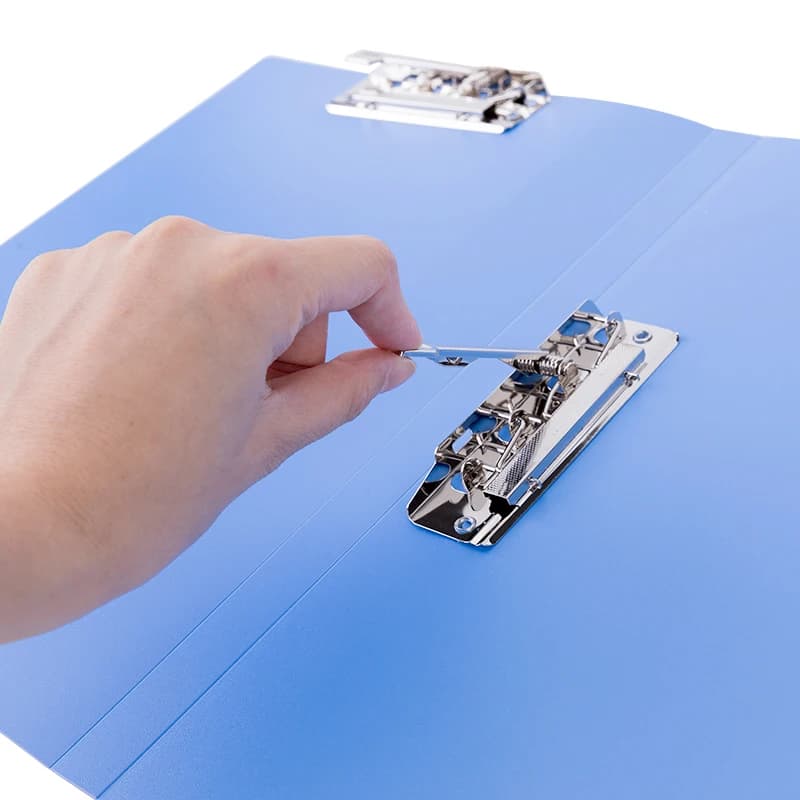 Deli 5301ES/5302ES A4 Single & Double Clip Folder Blue Office School Supply Document File Clip Folder for Paper Organization