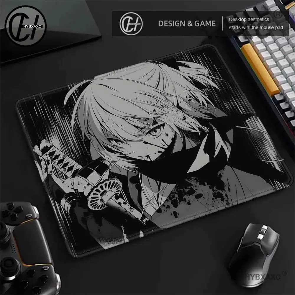 Tappetino per mouse da gioco professionale E-Sports con stampa HD Samurai Girl Locking Edge Tappetino per mouse premium Tappetino per mouse con equilibrio superficiale ultrafine