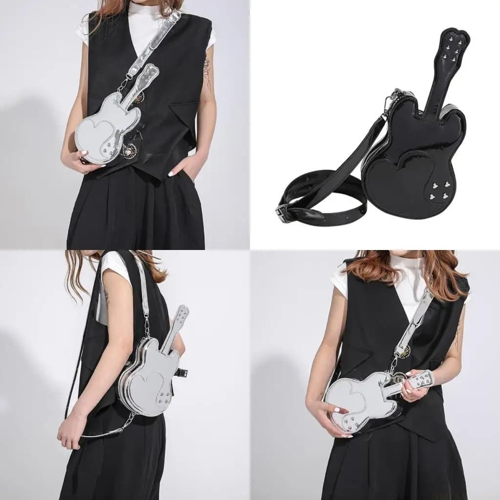 X90D PU Leather Bags for Women Fashion Shoulder Bag Funny Violin Crossbody Bag