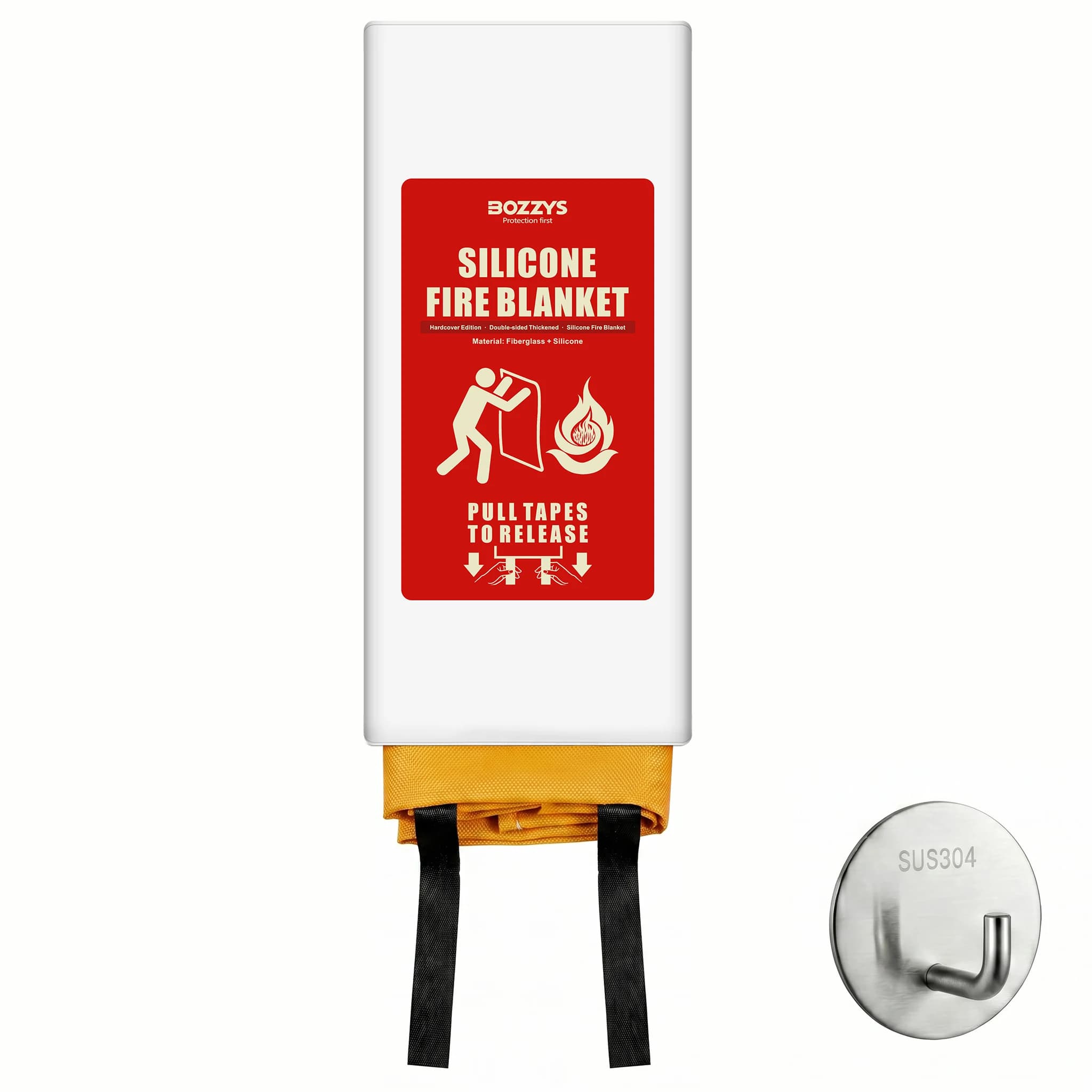 BOZZYS Industrial Fire Blanket Silicone Coated 1.5m Welding Flame Retardant 1022F Heat Resistant Workshop