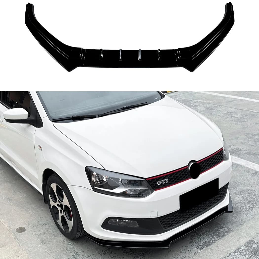 Front Bumper Lip Spoiler Diffuser Splitter For VW Volkswagen Polo MK5 6R GTI Pre-Facelift 2010-2014 Lower Splitter Blade Guard
