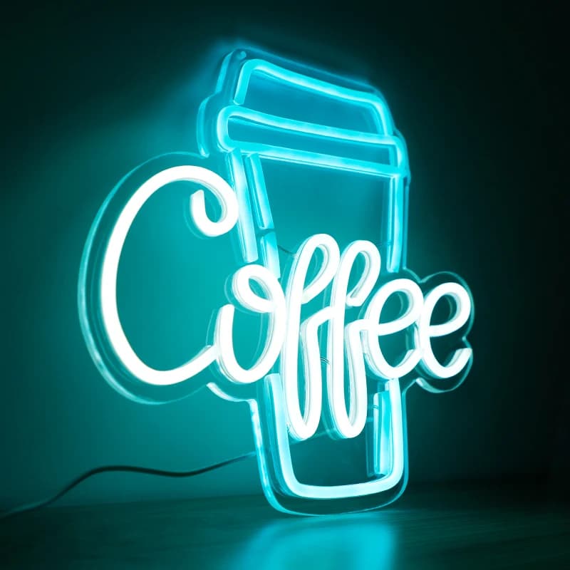 Insegna al neon per caffè Luci al neon a LED per bar caffetteria Ristorante Insegne luminose al neon con lettere USB per decorazioni murali Birra Camera da letto Festa
